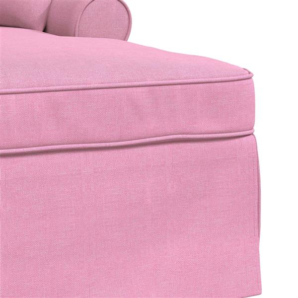 Grote foto vidaxl chaise lounge met rok met kussen met kussen 3 pcs roze stof huis en inrichting bankstellen