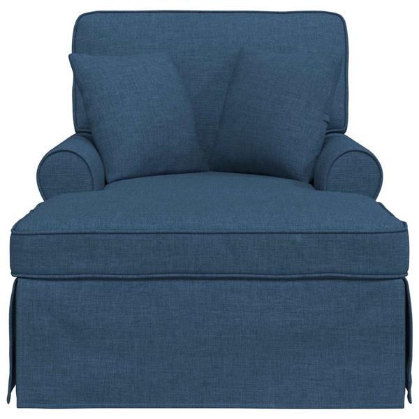 Grote foto vidaxl chaise lounge met rok met kussen met kussen 3 pcs blauw stof huis en inrichting bankstellen