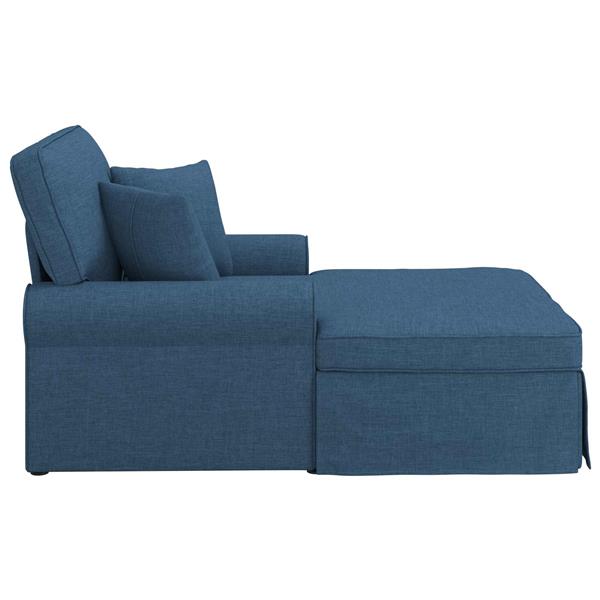 Grote foto vidaxl chaise lounge met rok met kussen met kussen 3 pcs blauw stof huis en inrichting bankstellen