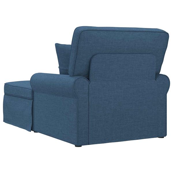 Grote foto vidaxl chaise lounge met rok met kussen met kussen 3 pcs blauw stof huis en inrichting bankstellen