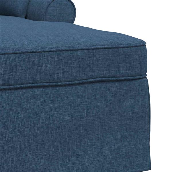 Grote foto vidaxl chaise lounge met rok met kussen met kussen 3 pcs blauw stof huis en inrichting bankstellen