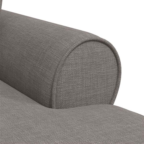 Grote foto vidaxl chaise lounge met rok met kussen met kussen 3 pcs taupe stof huis en inrichting bankstellen