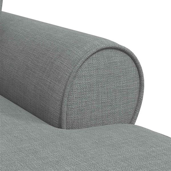 Grote foto vidaxl chaise lounge met rok met kussen 3 pcs lichtgrijs stof huis en inrichting bankstellen