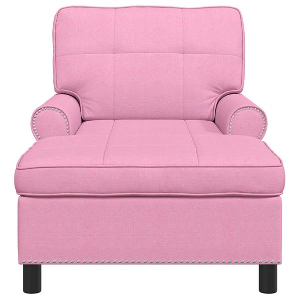 Grote foto vidaxl chaise lounge met kussen roze 91 x 157 x 91 cm stof huis en inrichting bankstellen