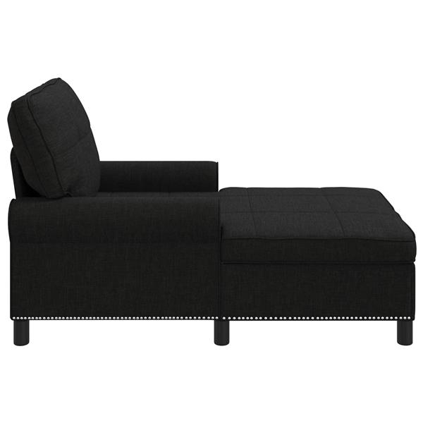 Grote foto vidaxl chaise lounge met kussen zwart 91 x 157 x 91 cm stof huis en inrichting bankstellen