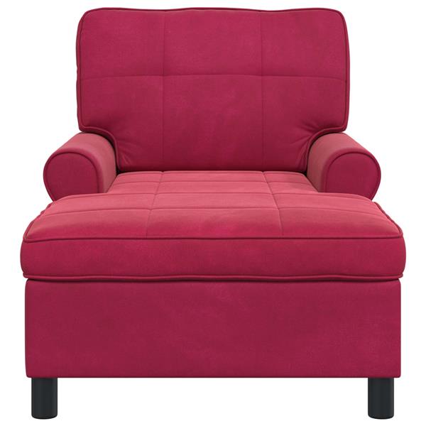 Grote foto vidaxl chaise lounge met kussen wijnrood 91 x 157 x 91 cm fluweel huis en inrichting bankstellen