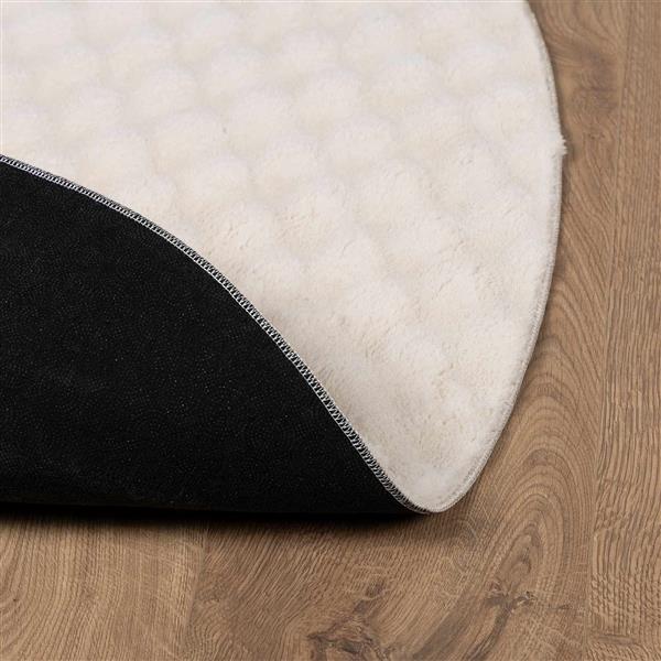 Grote foto vidaxl vloerkleden rond sirolo beige 200 cm polyester huis en inrichting vloerbedekking en kleden