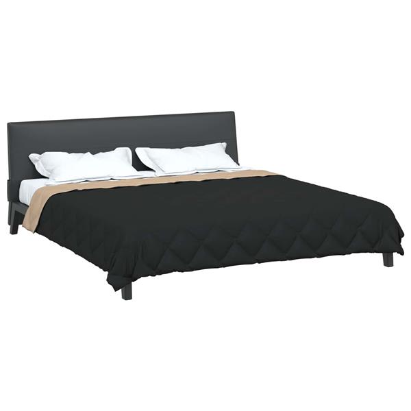 Grote foto vidaxl zomerdekbed zwart en taupe 220 x 200 cm microfiber huis en inrichting bedden