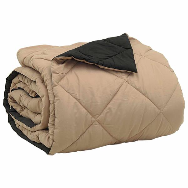 Grote foto vidaxl zomerdekbed zwart en taupe 220 x 200 cm microfiber huis en inrichting bedden