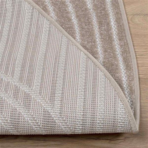 Grote foto vidaxl vloerkleden rond palmeras beige 160 cm polyester huis en inrichting vloerbedekking en kleden