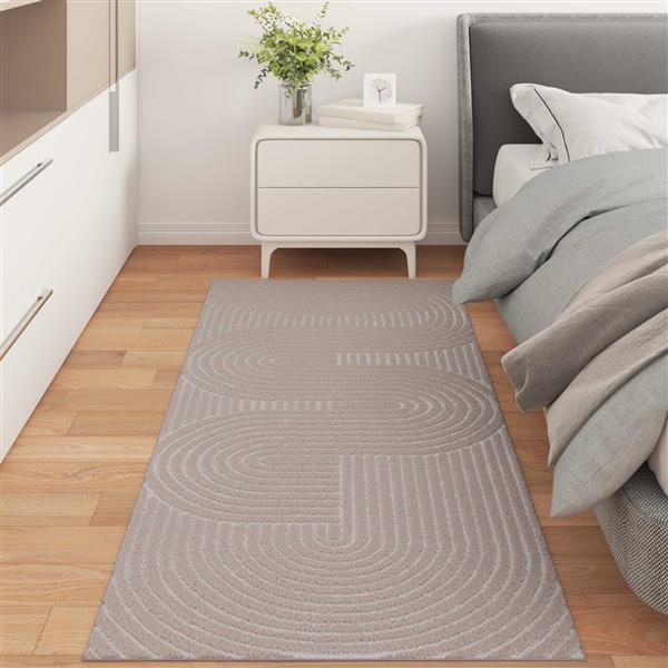 Grote foto vidaxl vloerkleden rechthoekig palmeras beige 200 x 80 cm polyester huis en inrichting vloerbedekking en kleden