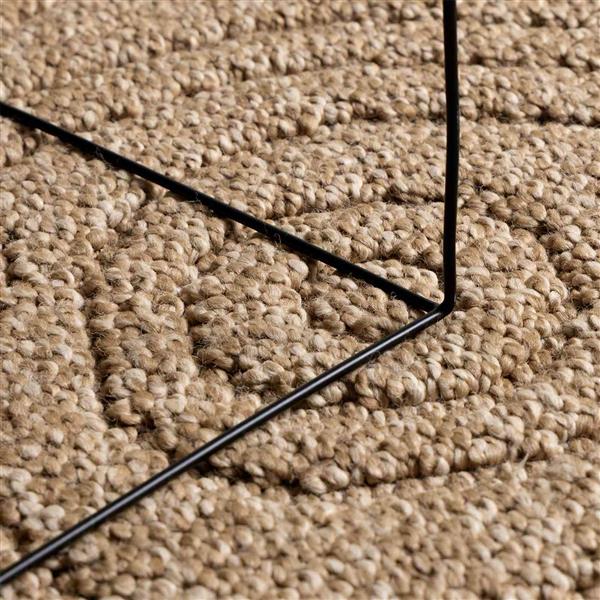 Grote foto vidaxl vloerkleden rond moir agira naturel 120 cm polyester huis en inrichting vloerbedekking en kleden