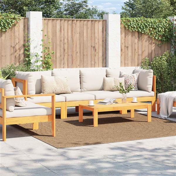 Grote foto vidaxl vloerkleden moir vierkant agira naturel 240 x 240 cm polyester huis en inrichting vloerbedekking en kleden