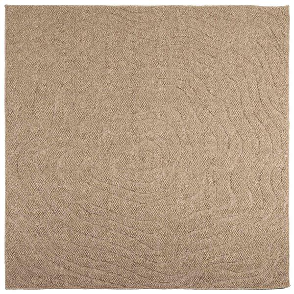 Grote foto vidaxl vloerkleden moir vierkant agira naturel 200 x 200 cm polyester huis en inrichting vloerbedekking en kleden