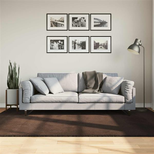 Grote foto vidaxl medium pile zachte en wasbare tapijt huarte bruin 230 x 160 cm huis en inrichting vloerbedekking en kleden
