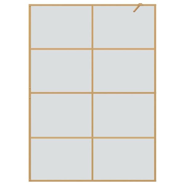 Grote foto vidaxl inloop douche wand goud 140 x 195 cm gehard glas huis en inrichting complete badkamers