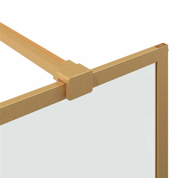 Grote foto vidaxl inloop douche wand goud 115 x 195 cm gehard glas huis en inrichting complete badkamers