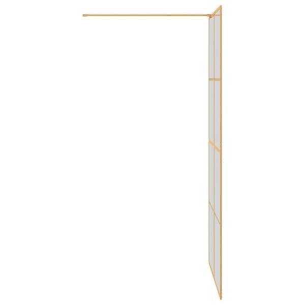 Grote foto vidaxl inloop douche wand goud 100 x 195 cm gehard glas huis en inrichting complete badkamers