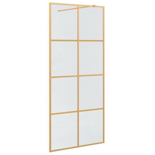 Grote foto vidaxl inloop douche wand goud 90 x 195 cm gehard glas huis en inrichting complete badkamers