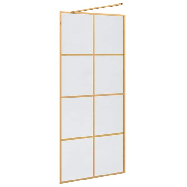 Grote foto vidaxl inloop douche wand goud 90 x 195 cm gehard glas huis en inrichting complete badkamers