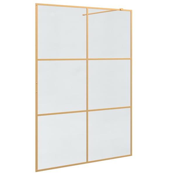 Grote foto vidaxl inloop douche wand goud 140 x 195 cm gehard glas huis en inrichting complete badkamers
