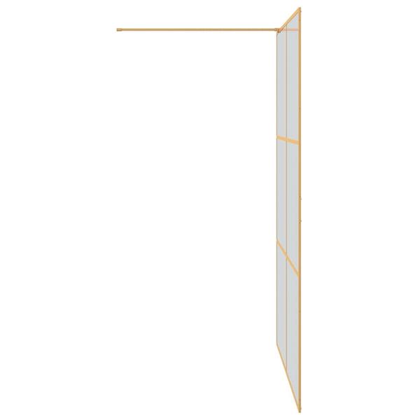 Grote foto vidaxl inloop douche wand goud 140 x 195 cm gehard glas huis en inrichting complete badkamers