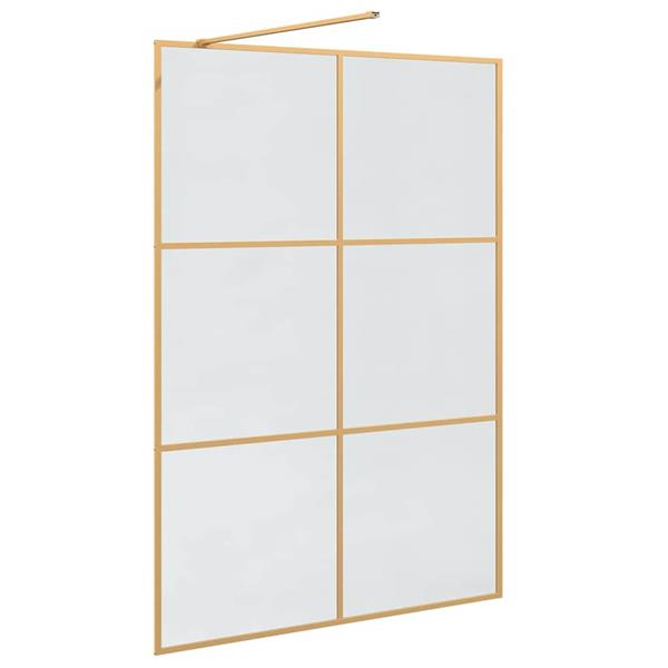 Grote foto vidaxl inloop douche wand goud 140 x 195 cm gehard glas huis en inrichting complete badkamers