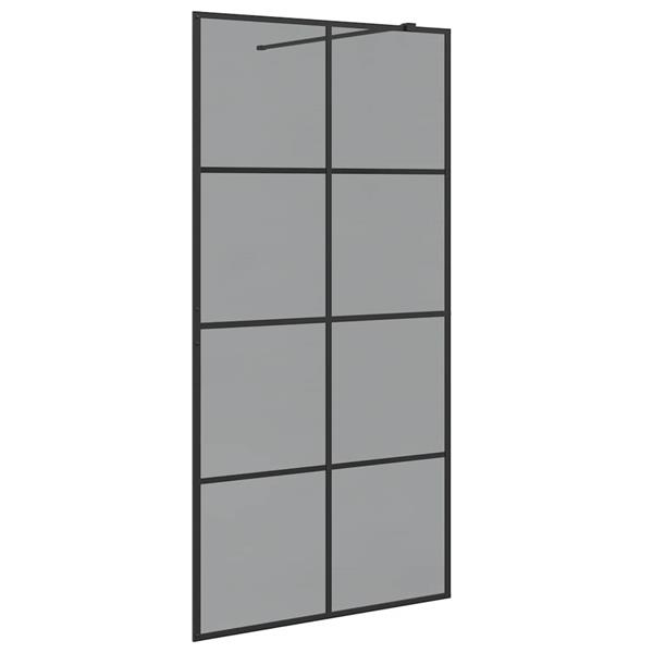 Grote foto vidaxl inloop douche wand zwart 100 x 195 cm gehard glas huis en inrichting complete badkamers