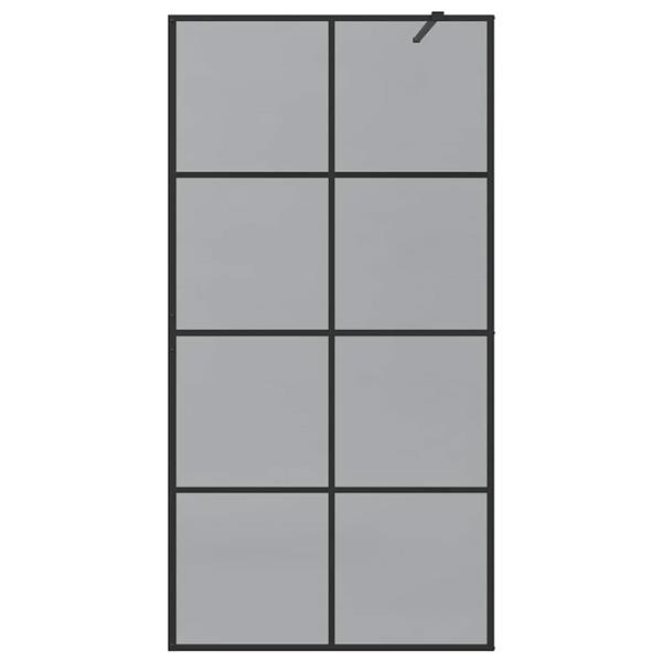 Grote foto vidaxl inloop douche wand zwart 100 x 195 cm gehard glas huis en inrichting complete badkamers