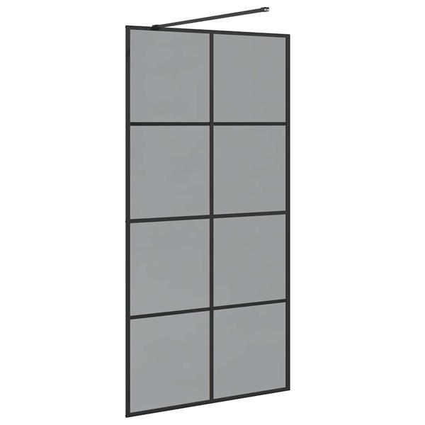 Grote foto vidaxl inloop douche wand zwart 100 x 195 cm gehard glas huis en inrichting complete badkamers