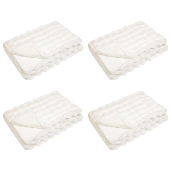 Grote foto vidaxl antislip nep konijnenbont deken olite 4 pcs wit 240 x 270 cm huis en inrichting bedden