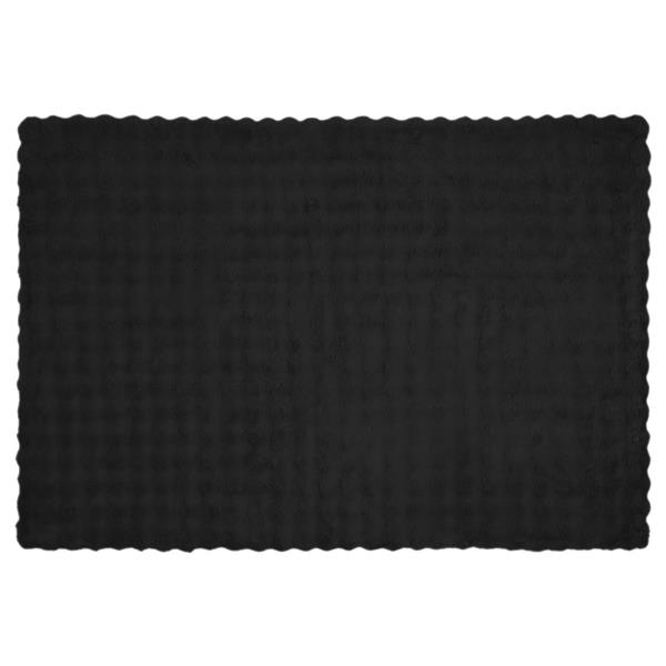 Grote foto vidaxl antislip nep konijnenbont deken olite 4 pcs zwart 150 x 220 cm huis en inrichting bedden