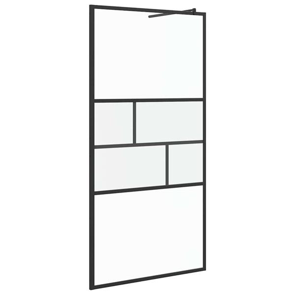 Grote foto vidaxl inloop douche wand zwart 100 x 195 x 0 5 cm glas en aluminium huis en inrichting complete badkamers