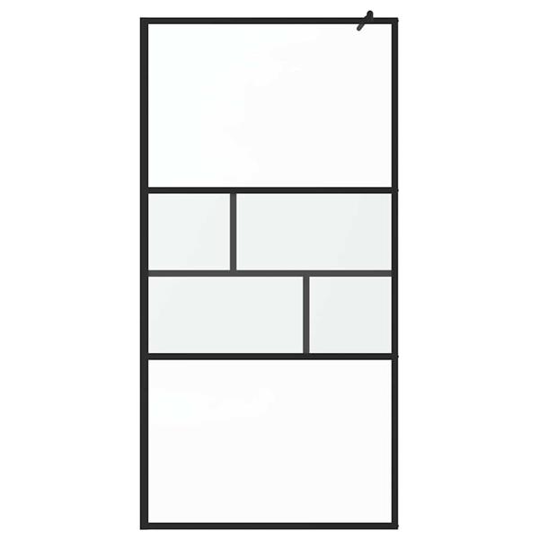 Grote foto vidaxl inloop douche wand zwart 100 x 195 x 0 5 cm glas en aluminium huis en inrichting complete badkamers