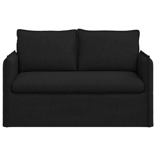 Grote foto vidaxl bank zwart 136 x 82 x 85 cm stof huis en inrichting bankstellen