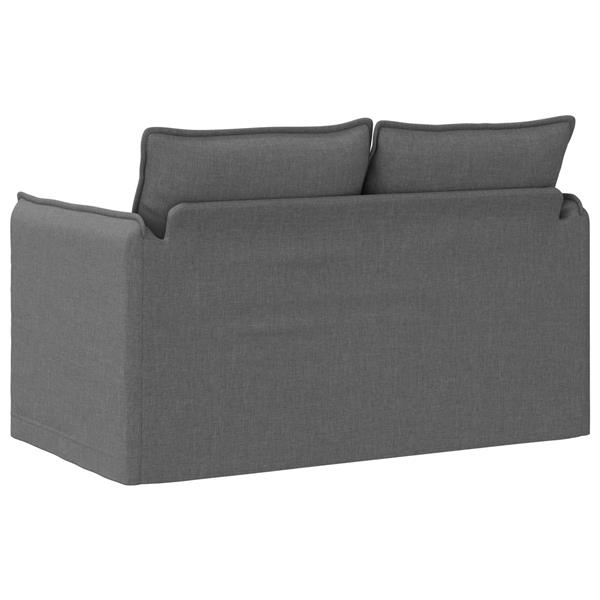 Grote foto vidaxl bank donkergrijs 136 x 82 x 85 cm stof huis en inrichting bankstellen