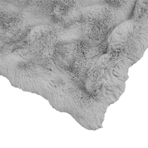 Grote foto vidaxl antislip nep konijnenbont deken olite grijs 240 x 270 cm huis en inrichting bedden