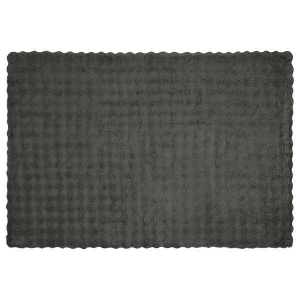 Grote foto vidaxl antislip nep konijnenbont deken olite 4 pcs donkergrijs huis en inrichting bedden