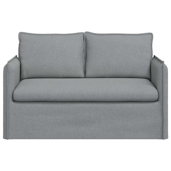 Grote foto vidaxl bank lichtgrijs 136 x 82 x 85 cm stof huis en inrichting bankstellen