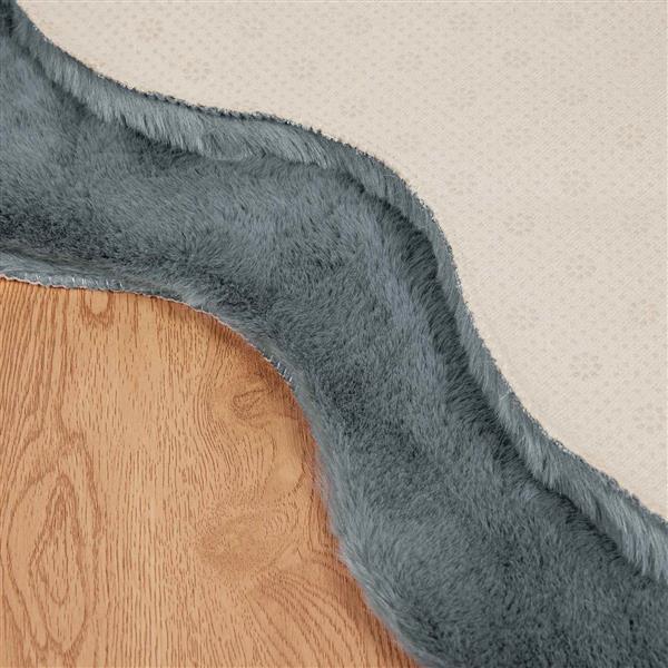 Grote foto vidaxl antislip neplederen konijnenbont vloerkleed olite antraciet huis en inrichting vloerbedekking en kleden