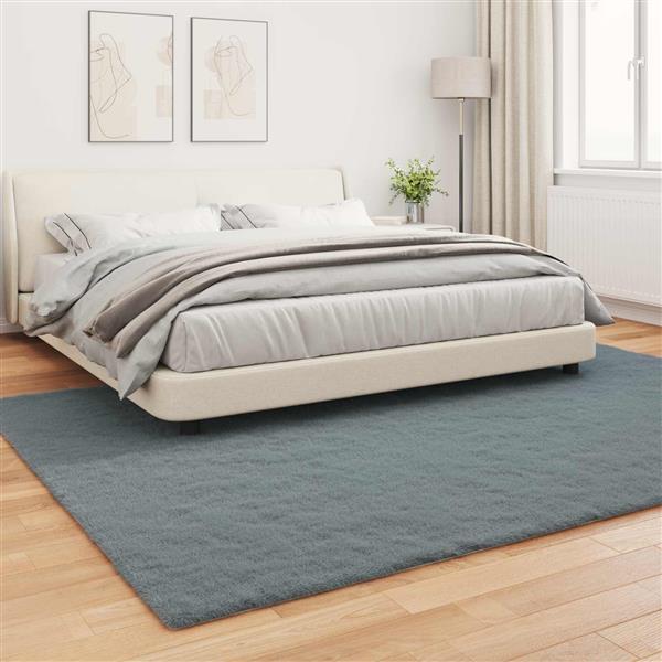 Grote foto vidaxl antislip neplederen konijnenbont vloerkleed olite antraciet huis en inrichting vloerbedekking en kleden