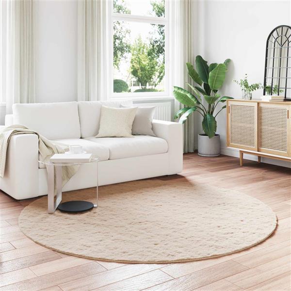 Grote foto vidaxl antislip vloerkleed van imitatie konijnenbont olite taupe huis en inrichting vloerbedekking en kleden