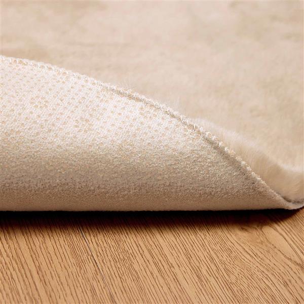 Grote foto vidaxl antislip vloerkleed van imitatie konijnenbont olite taupe huis en inrichting vloerbedekking en kleden