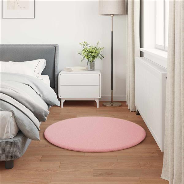 Grote foto vidaxl antislip neplederen konijnenbont vloerkleed olite roze 80 cm huis en inrichting vloerbedekking en kleden