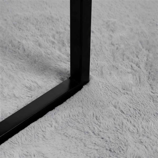 Grote foto vidaxl antislip neplederen konijnenbont vloerkleed olite grijs 80 cm huis en inrichting vloerbedekking en kleden