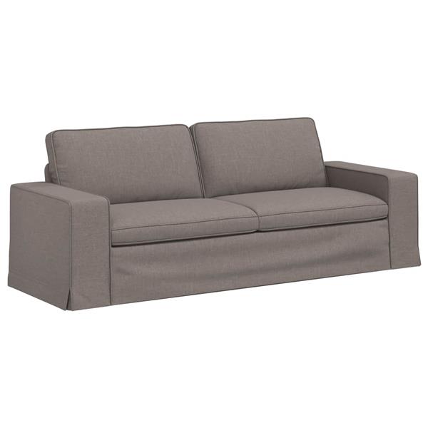 Grote foto vidaxl bank taupe 222 x 80 x 82 cm stof huis en inrichting bankstellen