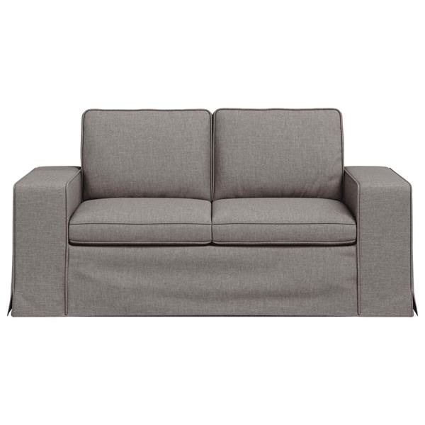 Grote foto vidaxl bank taupe 162 x 80 x 82 cm stof huis en inrichting bankstellen