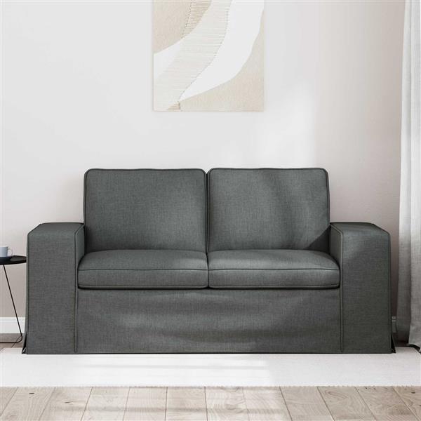 Grote foto vidaxl bank donkergrijs 162 x 80 x 82 cm stof huis en inrichting bankstellen