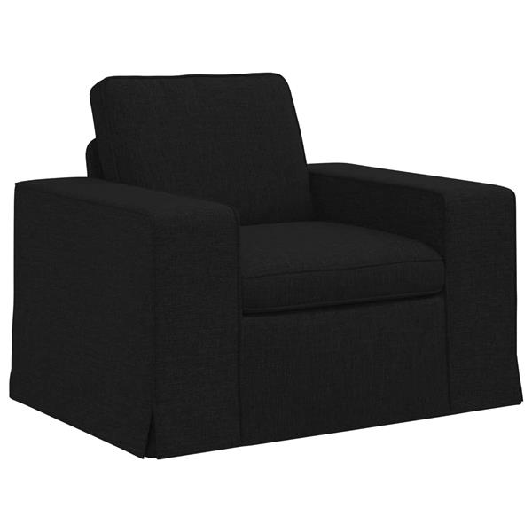 Grote foto vidaxl bank zwart 103 x 80 x 82 cm stof huis en inrichting bankstellen