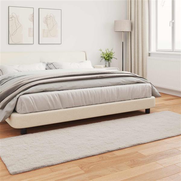 Grote foto vidaxl antislip neplederen konijnenbont vloerkleed olite beige huis en inrichting vloerbedekking en kleden